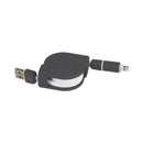 Unitek 1M 2-In-1 Retractable Usb To Micro Usb Cable With Lightning Adapter