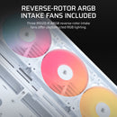 FRAME 4500X RS-R ARGB Panoramic Glass Mid-Tower PC Case;includes 3x RS120-R ARGB Fans ; 4x 2.5'' ; 2x 3.5'' ; White