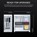 FRAME 4500X RS-R ARGB Panoramic Glass Mid-Tower PC Case;includes 3x RS120-R ARGB Fans ; 4x 2.5'' ; 2x 3.5'' ; White