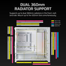 FRAME 5000D ARGB RS Mid-Tower PC Case; 4x 4x RS140 ARGB Fans; 2x 2.5'' ; 1x 3.5'' ; White.