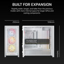 FRAME 5000D ARGB RS Mid-Tower PC Case; 4x 4x RS140 ARGB Fans; 2x 2.5'' ; 1x 3.5'' ; White.
