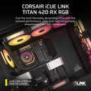 CORSAIR iCUE LINK TITAN 420 RX RGB Liquid CPU Cooler – RX140 RGB Fans – Fits Intel® LGA 1851/1700; AMD® AM5/AM4