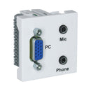 Vga, Mic, And Audio Module - Full Height 45 X 45Mm Module For Face Mount Boxes