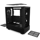 Nzxt H5 Mid-Tower Matte Black Tempered Glass Perforated Front And Top Panel Includes X2 F Series Quiet 120Mm Fans