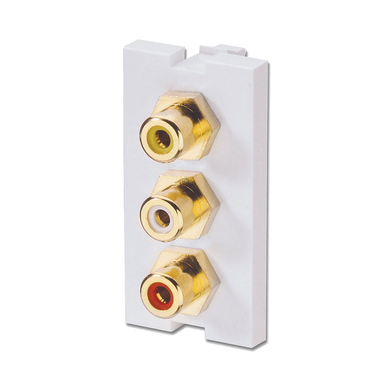Lindy Snap-In 3Rca Female To Female Face Plate