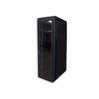 Acconet 27U 19" Disassembled Rack, 800Mm Deep, Black,Clear Glass Door With Lock, 4 220V Fans