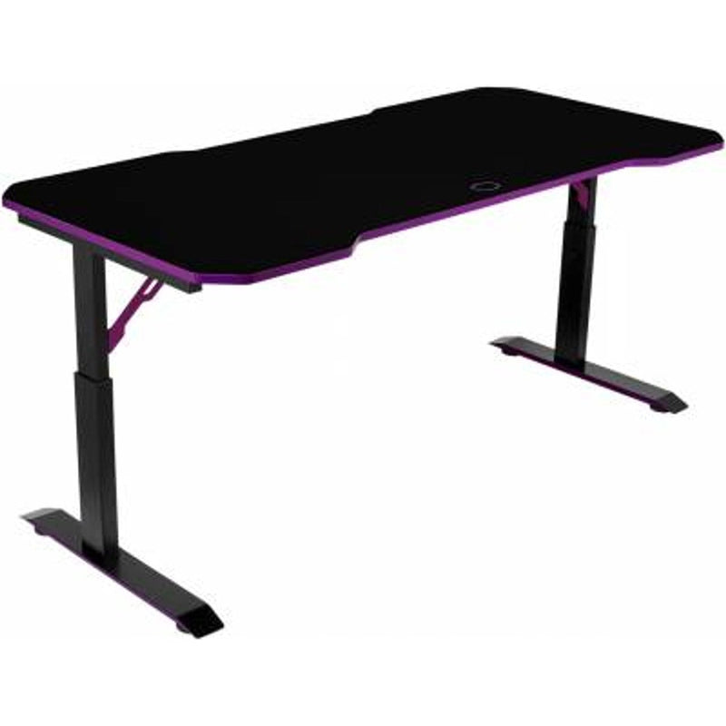 Cooler Master Gaming Desk Gd160 Black And Purple 3 Level Height Adjustable Cable Management Surface Mousepad.
