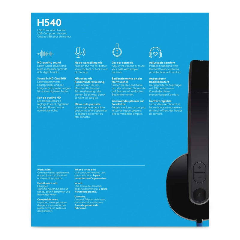 Logitech H540 Usb Computer Headset - N A - Usb - N A - Emea - Lang Set 935