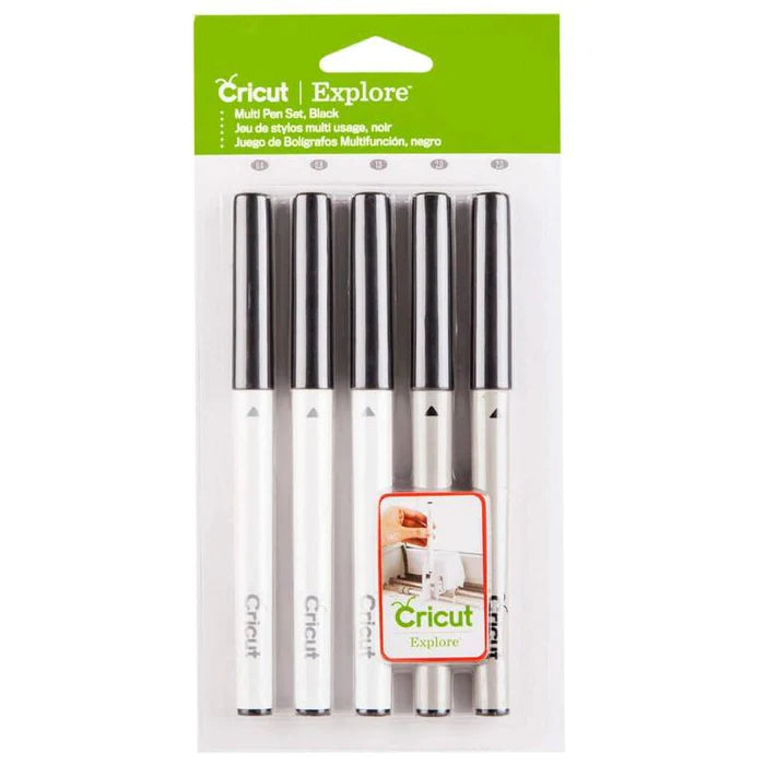 2002948 - Cricut Explore Maker Multi-Size Pen Set 5-Pack (Black) .
