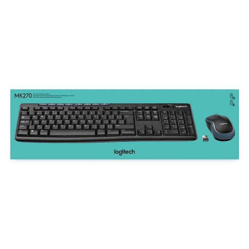 LOGITECH MK270 WIRELESS MOUSE & KEYBOARD COMBO - BLACK