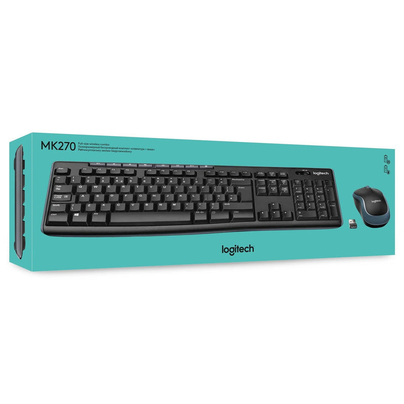 LOGITECH MK270 WIRELESS MOUSE & KEYBOARD COMBO - BLACK