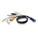 Aten 3M Usb Kvm Cable W Audio - Sphd15 & Audio To Vga Usb & Audio. (Speaker & Mic Support).