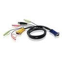 Aten 3M Usb Kvm Cable W Audio - Sphd15 & Audio To Vga Usb & Audio. (Speaker & Mic Support).