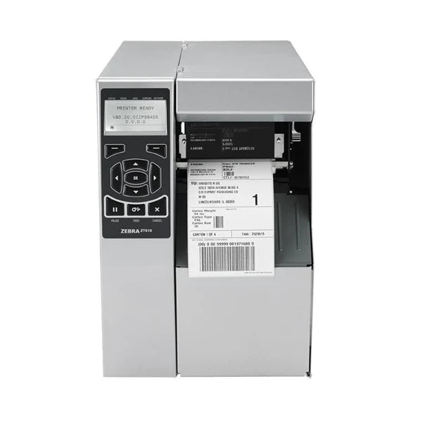 Zebra TT Printer ZT510; 4''; 203 dpi; Euro and UK cord; Serial; USB; Gigabit Ethernet; Bluetooth LE; Cutter; Mono; ZPL