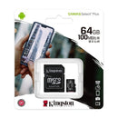 KINGSTON 64GB CANVAS SELECT PLUS 100R A1 C10 CARD