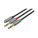 Unitek 0.2M 3.5Mm Female To 2X 2.5Mm Male Audio Cable (Y-C957Abk)