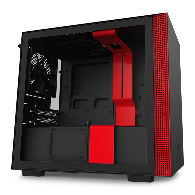 H210 Black/red Mini-itx Case With Tempered Glass
