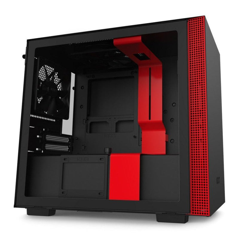 H210 Black/red Mini-itx Case With Tempered Glass