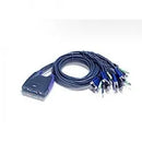 Aten 4-Port Usb Vga Audio Cable Kvm Switch W 1.8M Cable Aten