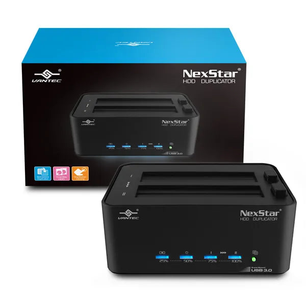 Vantec Standalone Hard Disk Duplicator For 2.5'' 3.5'' Sata Drives With Usb 3.0 Dual Hard Drive Dock Functionality