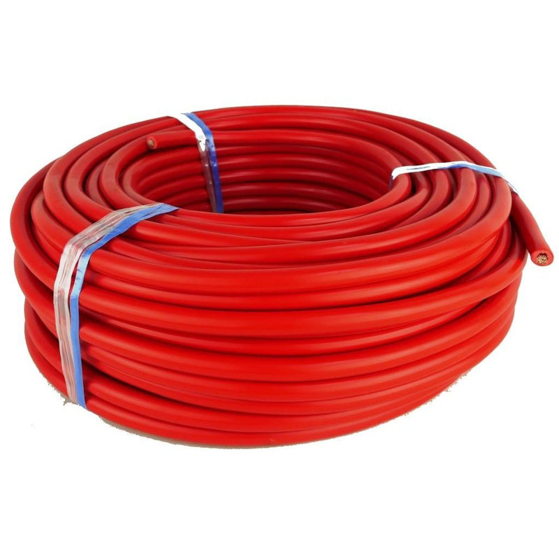 Solarix 25mm Battery Power Cable 50 Metre Roll Red
