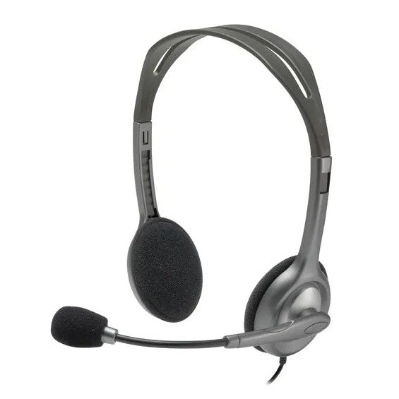 Logitech H111 Stereo Headset with Noise-cancelling microphone - Full stereo sound Adjustable headband Rotating microphone boom 1 year Limit warranty