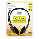 Port Stereo Headset With Mic With 1.2M Cable 1 X 3.5Mm Volume Controller - Black