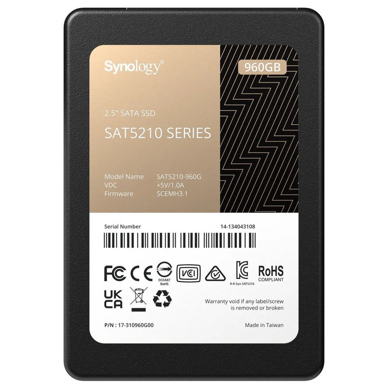 Synology Ssd 2.5'' Sata 6 Gb/S   Read 530 Mb/S   Write 500 Mb/S