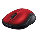 Logitech Wireless Mouse M185 (RED) Nano USB receiver 3 buttons optical tracking with wheel 10m range