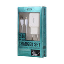 Remax 2-Port 2.4A Usb Charger With Cable (Rp-U22) - Micro Usb