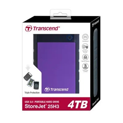 Transcend Storejet 2.5'' 4Tb 25H3 Usb 3.1 Hdd - Purple