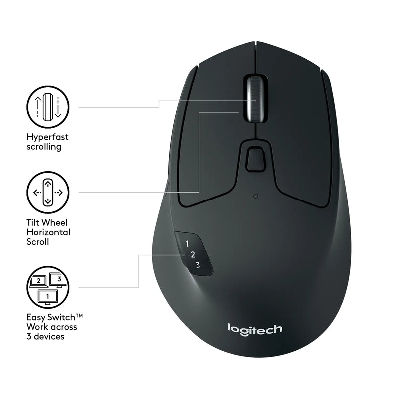 Logitech® M720 Triathlon Mouse - N A - 2.4Ghz Bt - N A - Emea - Clamshell M720