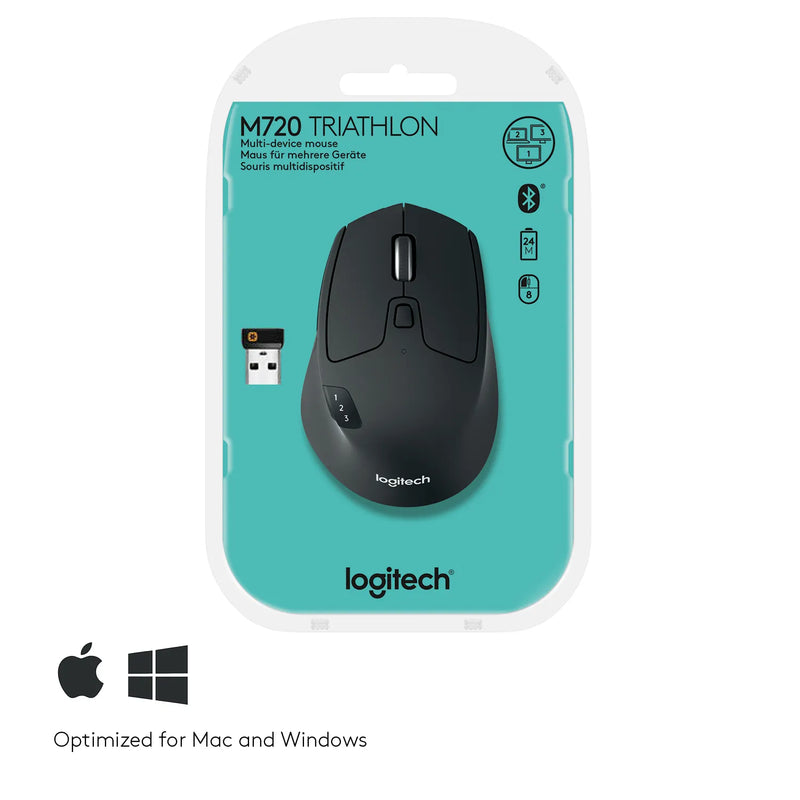 Logitech® M720 Triathlon Mouse - N A - 2.4Ghz Bt - N A - Emea - Clamshell M720