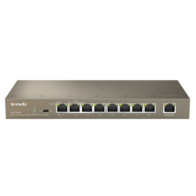 Tenda 9-Port Fast Ethernet Switch With 8-Port Poe Tef1109P-8-63W