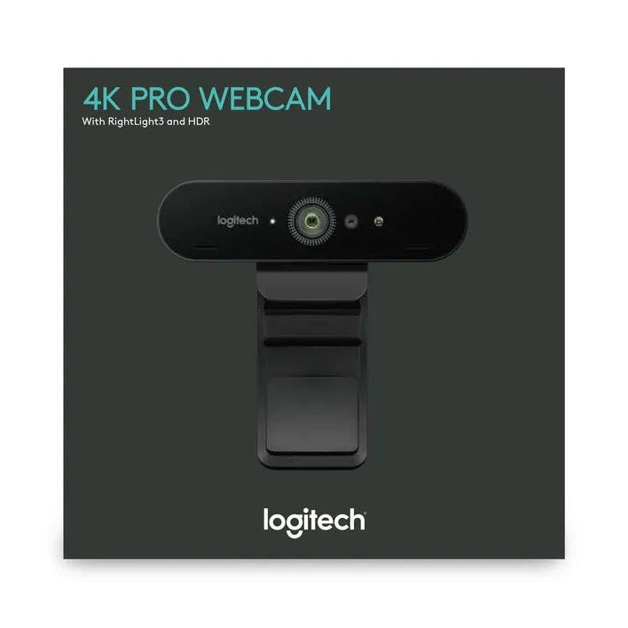 Logitech BRIO Webcam with 4K Ultra HD video & RightLight 3 with HDR 1 year Limited warranty