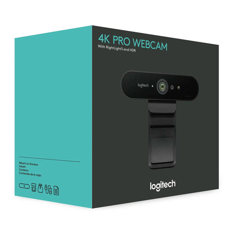 Logitech BRIO Webcam with 4K Ultra HD video & RightLight 3 with HDR 1 year Limited warranty