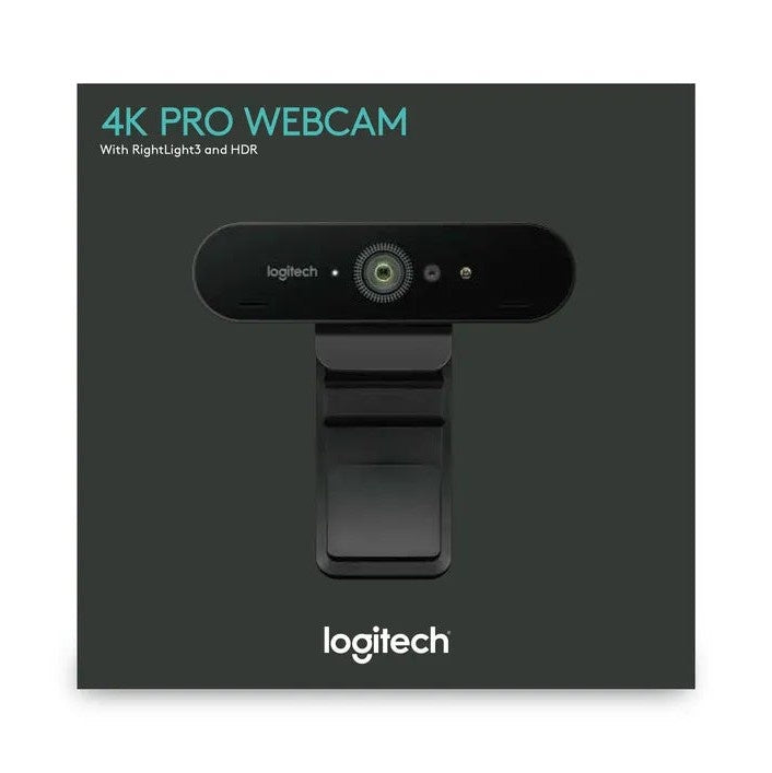 Logitech BRIO Webcam with 4K Ultra HD video & RightLight 3 with HDR 1 year Limited warranty