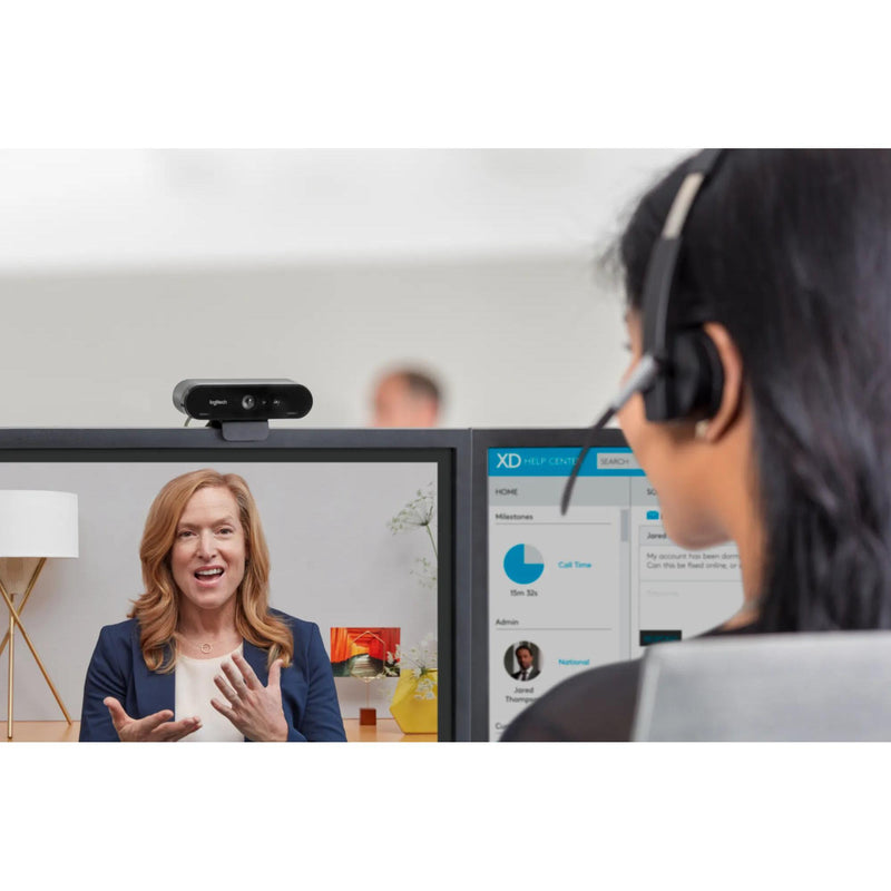 Logitech BRIO Webcam with 4K Ultra HD video & RightLight 3 with HDR 1 year Limited warranty