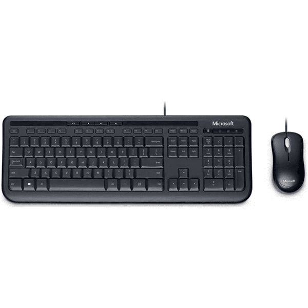 Microsoft Wired Desktop 600 Keyboard  Mouse Black Usb Business