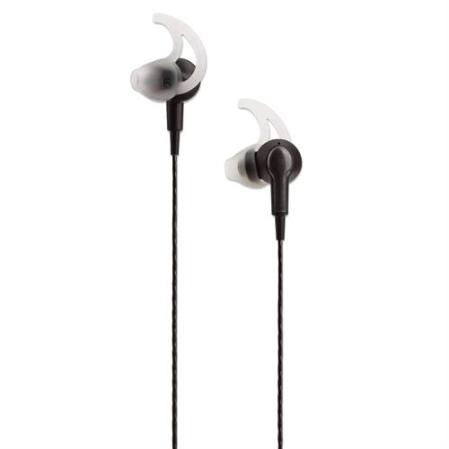 Manhattan In-Ear Sport Headphones with Built-in Microphone - Rain & Sweatproof Lightweight Omnidirectional Mic Integrated Controls Black Limited Lifetime Warranty