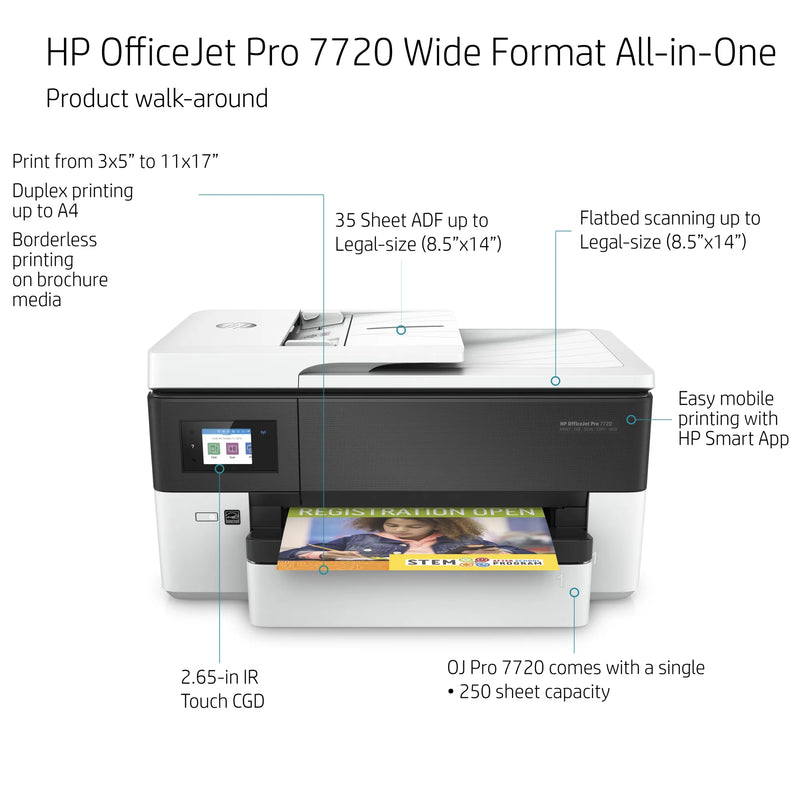 Hp Printers Hp Officejet Pro 7720 Wide Format Prntr