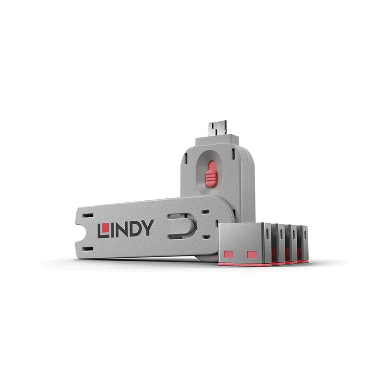 Lindy Usb Port Blockers - Pack Of 4 - Orange