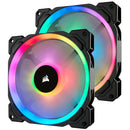 Corsair Ll140 Rgb 140Mm Dual Light Loop Rgb Led Pwm 600 - 1300 Rpm Cooling Fan — 2 Fan Pack With Lighting Node Pro