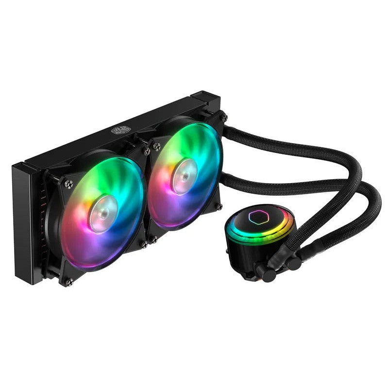 Cooler Master Masterliquid Ml240R Argb Liquid Cooler 240Mm Radiator 2 X 120Mm Masterfan Argb Fan Argb Pump Head.