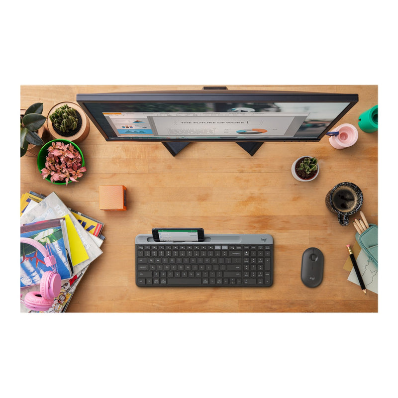 Logitech Pebble M350 Wireless Mouse - Graphite - 2.4Ghz Bt - N A - Emea - Closed Box