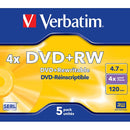 VERBATIM 4.7GB DVD+RW (4X) - (BOX OF 5)