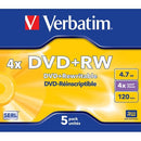 VERBATIM 4.7GB DVD+RW (4X) - (BOX OF 5)