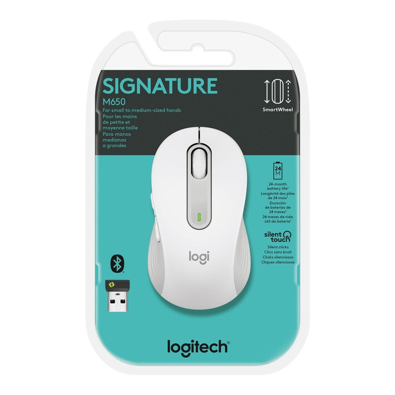 Logitech Signature Wireless Mouse M650 - Off-White - Bt - N A - Emea - M650