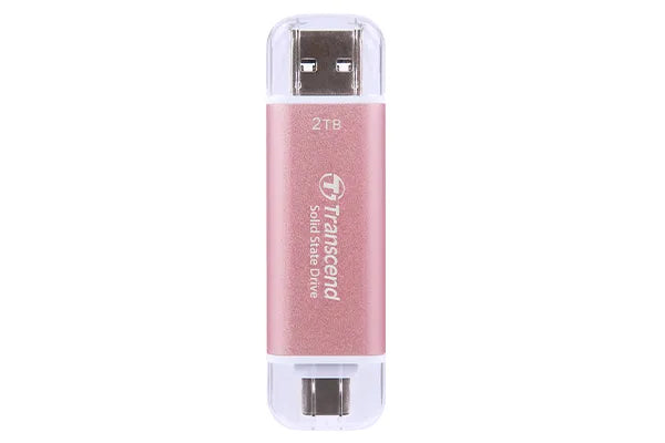 Transcend 2 Tb Esd310C Usb3.2 Type A & C (Usb 10Gbps) Otg Compact Portable Ssd - Read 1050Mb S Write 950 Mb S - Pink
