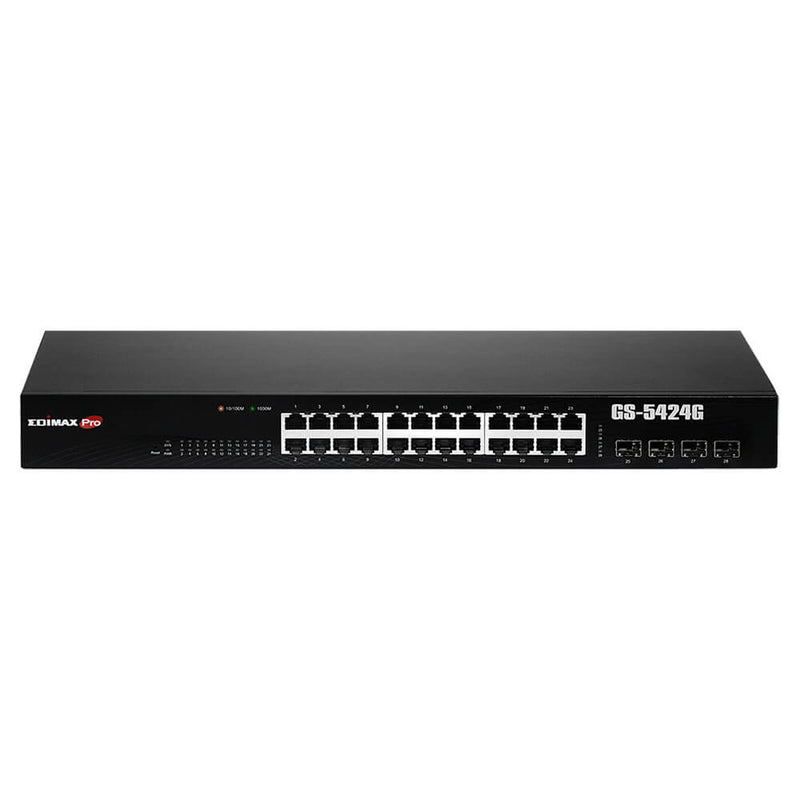 Edimax 24 Port Gb Web Smart Rackmount Switch With 4 Sfp Ports